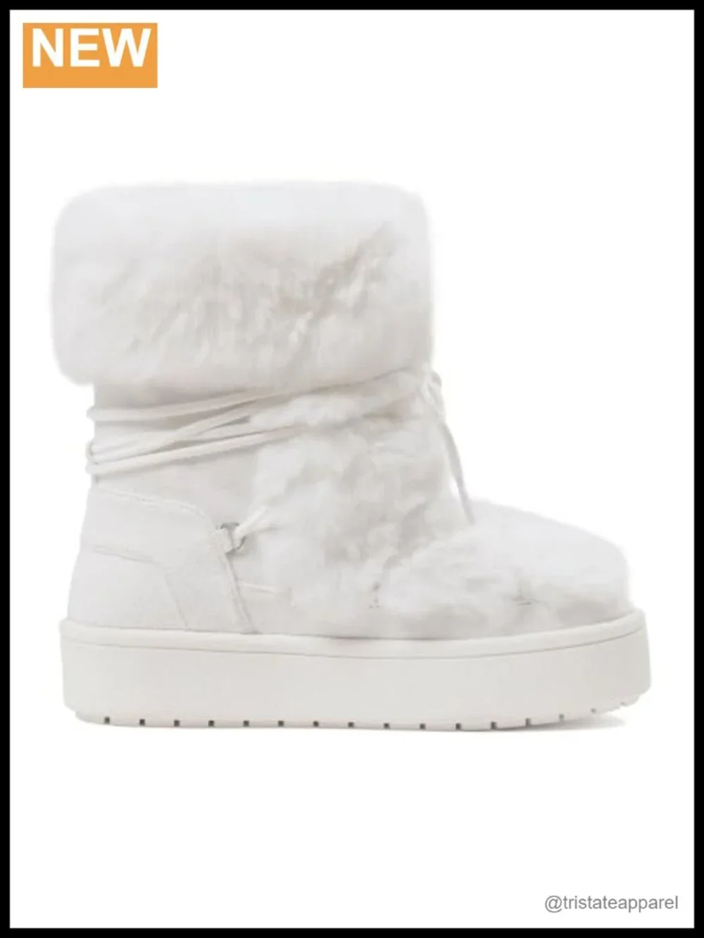 Faux Fur Women's Snow Boots Platform Ankle Booties Winter Lace-Up